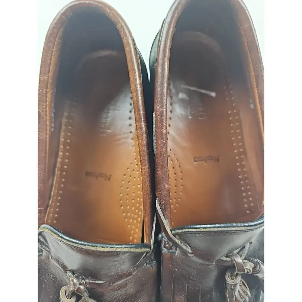 Allen edmunds Shoes Mens 8D Nashua tasssel loafer black/brown Slip On Preppy